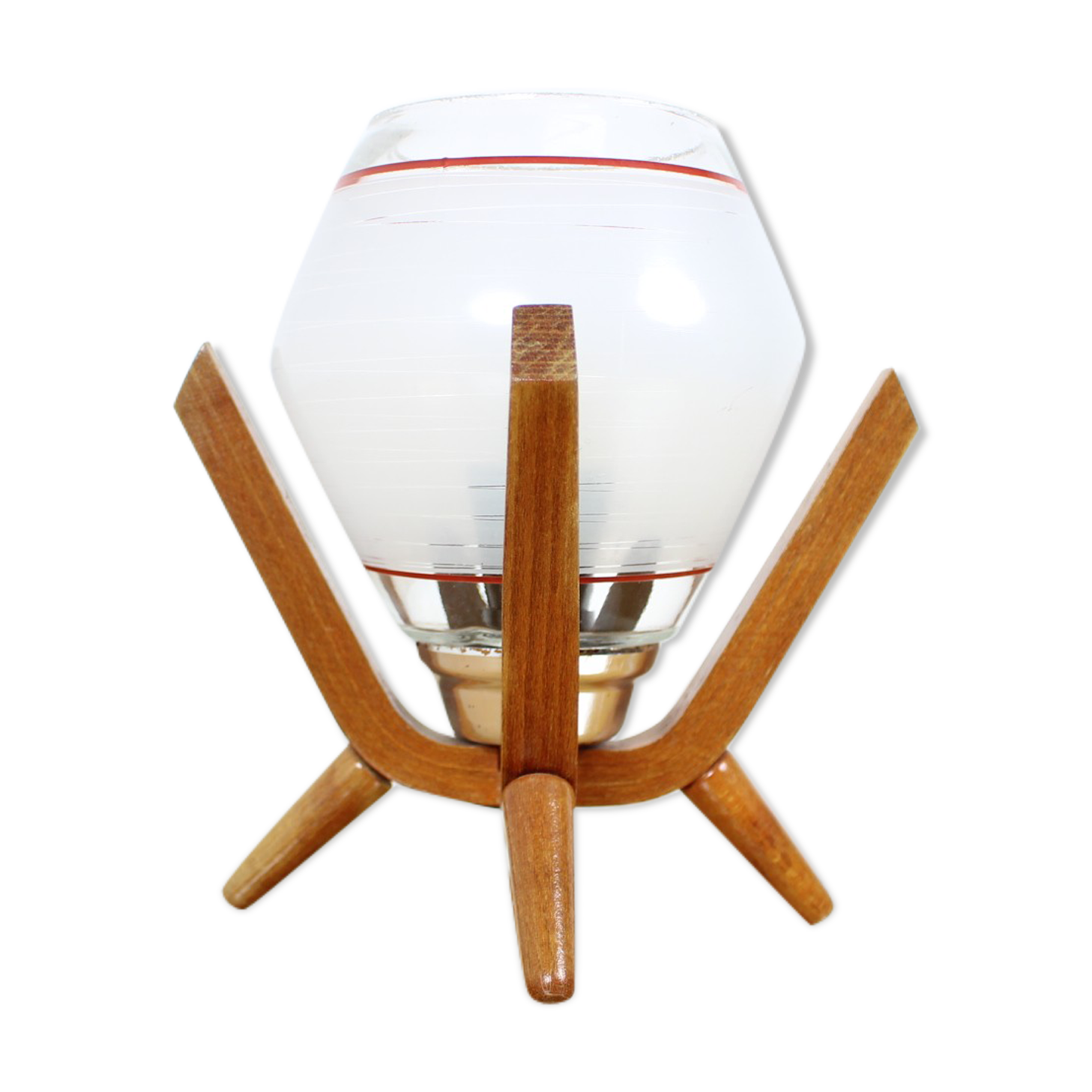 Mid-century design bedside table lamp Dřevo Humpolec, 1970's.