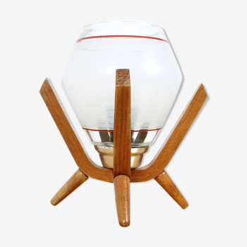 Lampe de table de chevet design du milieu du siècle Dřevo Humpolec, années 1970.