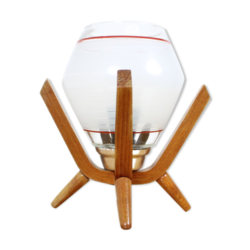 Mid-century design bedside table lamp Dřevo Humpolec, 1970's.