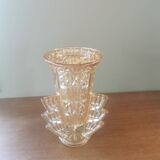 Art deco vase in orange iridescent glass