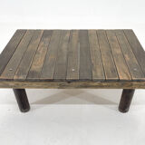 1950's vintage industrial wood & iron coffee table