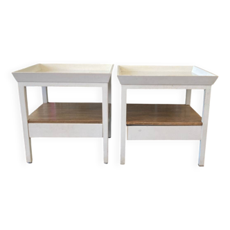Lot de 2 tables de chevet Blanc d’Ivoire