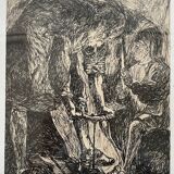 Tableau encre de chine XXe