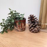 Brown and red ceramic pot