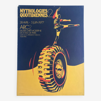 Bernard, rancillac daily mythologies 2, 1977. original silkscreen poster