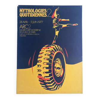 Bernard, rancillac mythologies quotidiennes 2, 1977. affiche originale en sérigraphie