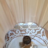 Bedside lamp, table, cherub in gilded brass