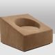 Pair of beige mohair fabric cube armchairs. Contemporary.