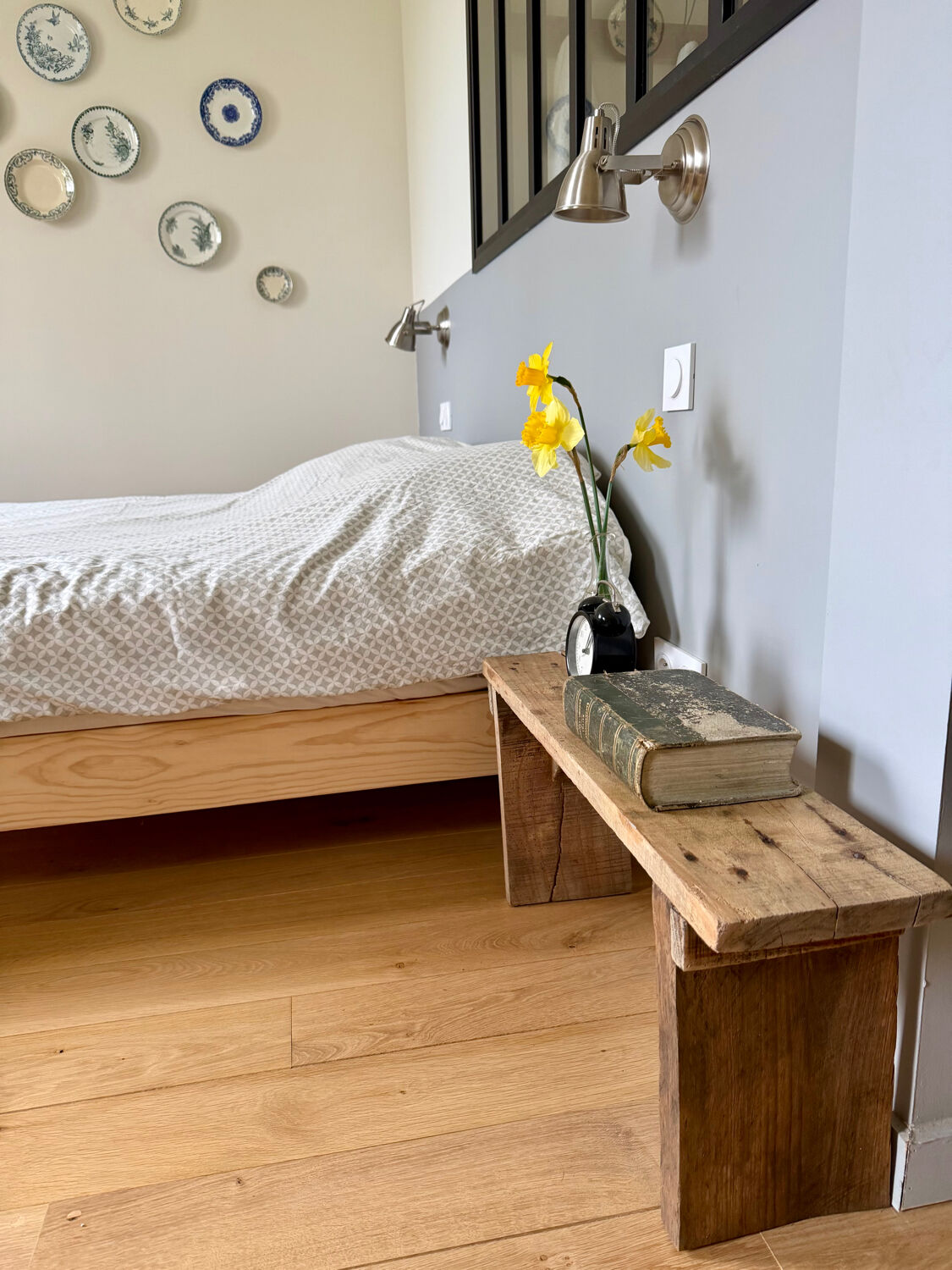 Wooden bedside table