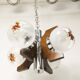 Lustre mazzega Murano 4 boules et teck 1960