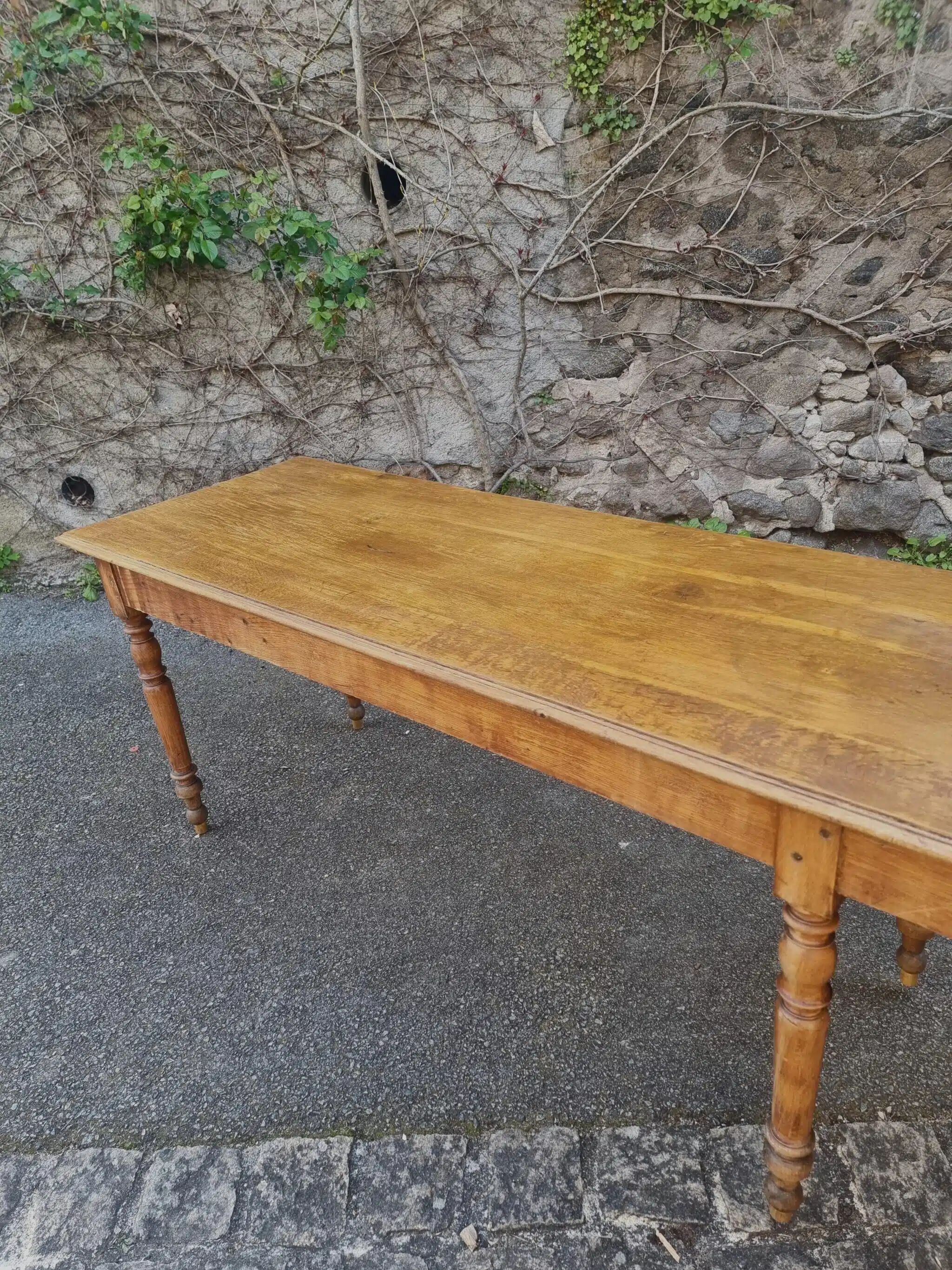 XXL antique French dining table, refectory/farm table, seating up to 14, circa 1880–1900.