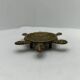 Vintage turtle ashtray in gilded brass, patinated animal-shaped catchall.