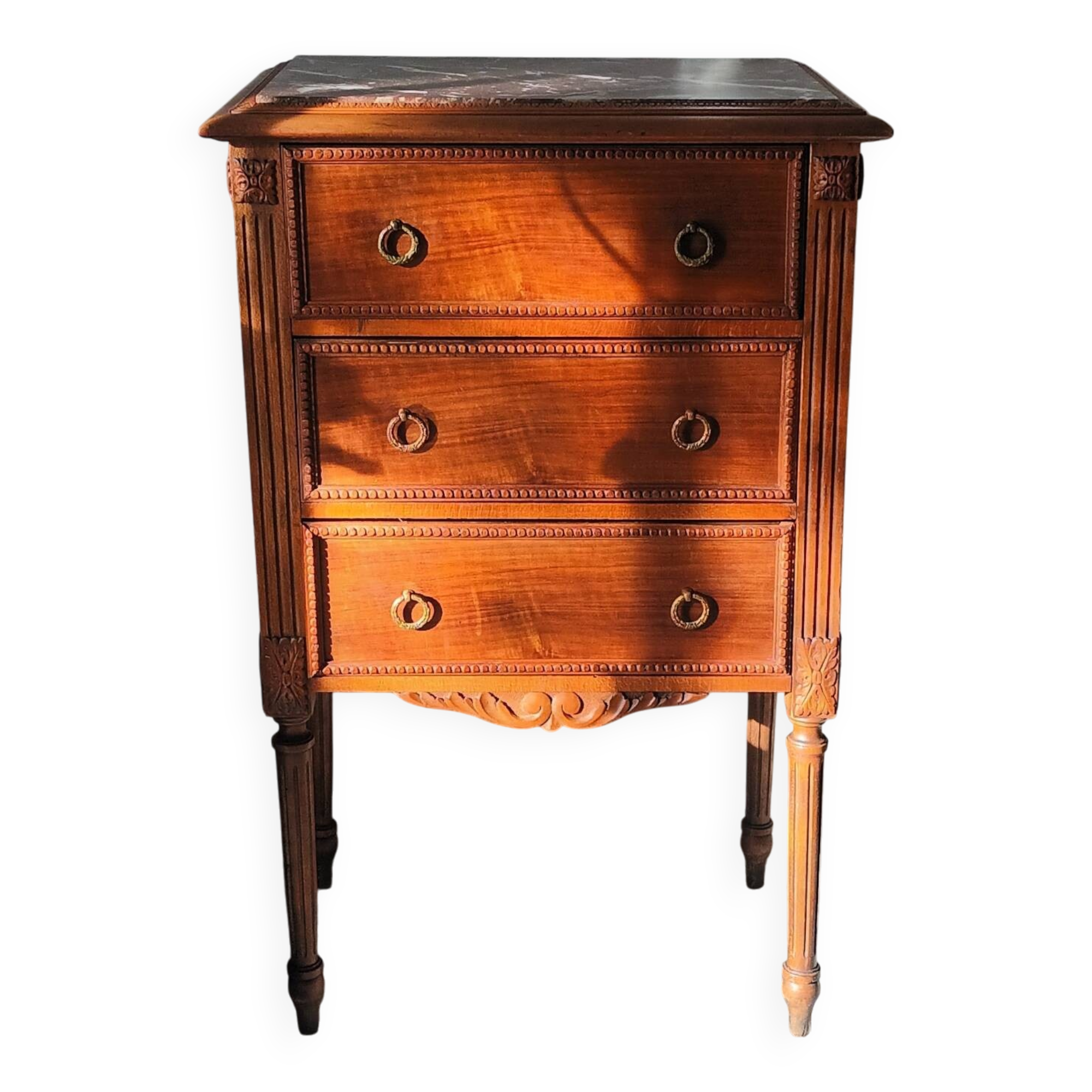 Small Louis XVI style walnut chest of drawers