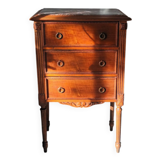 Small Louis XVI style walnut chest of drawers