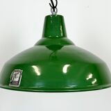 Industrial Green Enamel Factory Lamp from Benjamin, 1960s