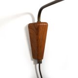 Rare Danish Wall Lamp in Brass and Teak 1950s