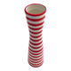 Red and white ceramic vase with vintage embossed mark