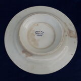 Dish on pedestal In Faïence Creil Montereau HBCM model tolga diam 22 cm