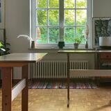 Vintage wood and formica desk/table 1950, set of 2