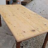 Old rustic farm table 2 drawers 1900s - 1m62