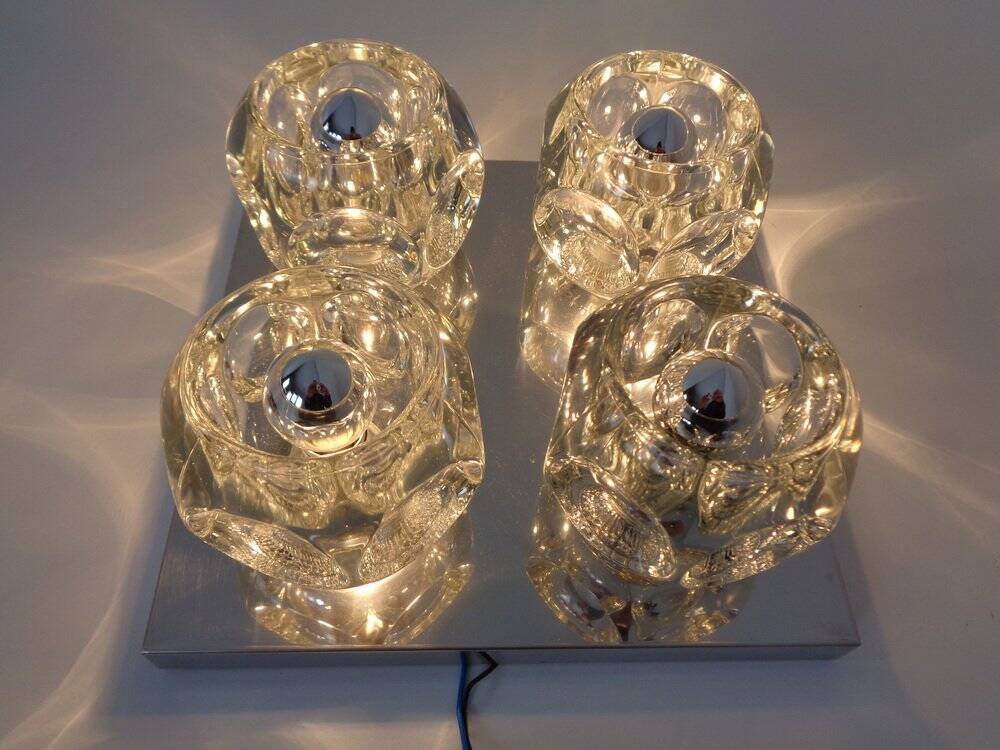 Space Age Glass Cube Lamp from Peill & Putzler, 1960s