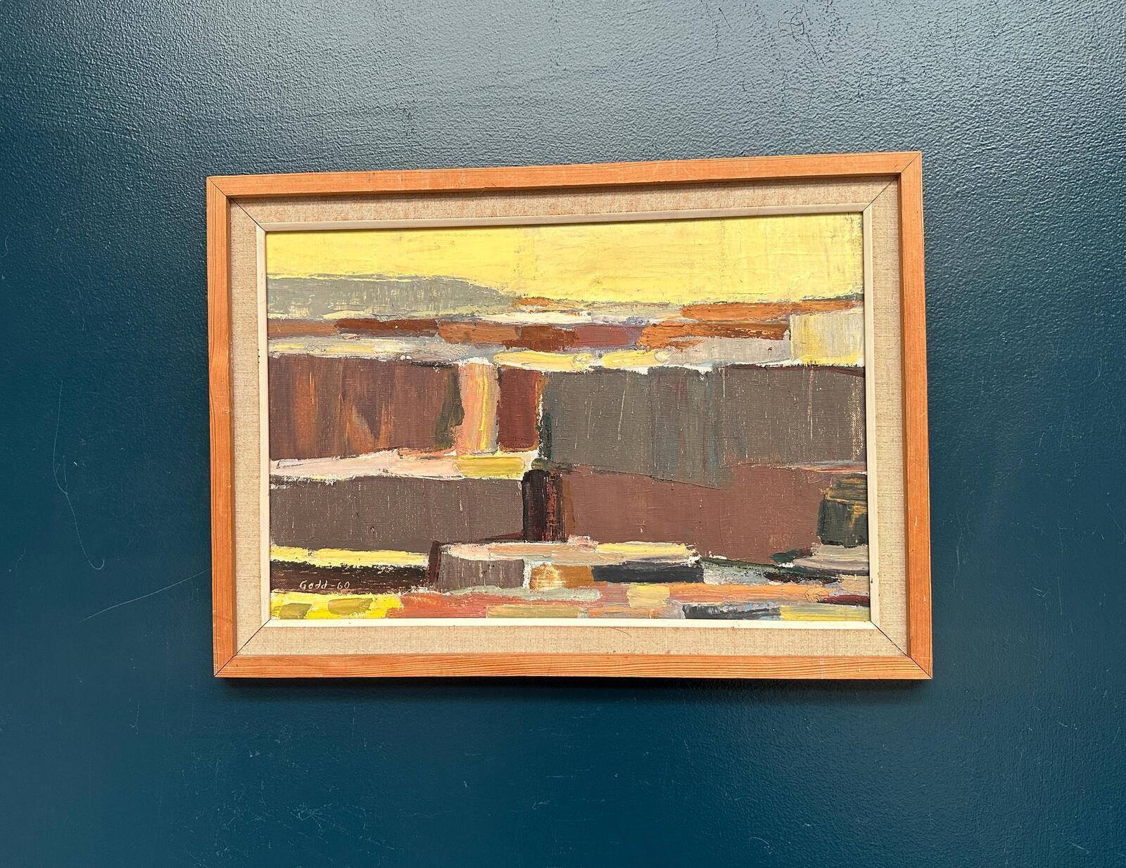 Swedish Oil on Canvas – “Abstract Composition” by Karl Axel Gadd