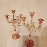 Brass and stone chandelier