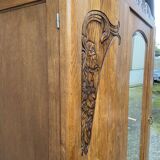 Mid-century vintage Scandinavian 1950s Parisian Art Deco wooden wardrobe