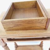Console or side table in light oak stained massir wood