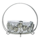 Postmodernist sugar bowl, silver-plated brass, glass, Poland, 1970s