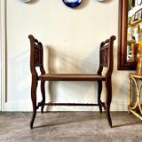 Dark wood and cane bench