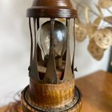 Vintage wooden marine lighthouse lamp