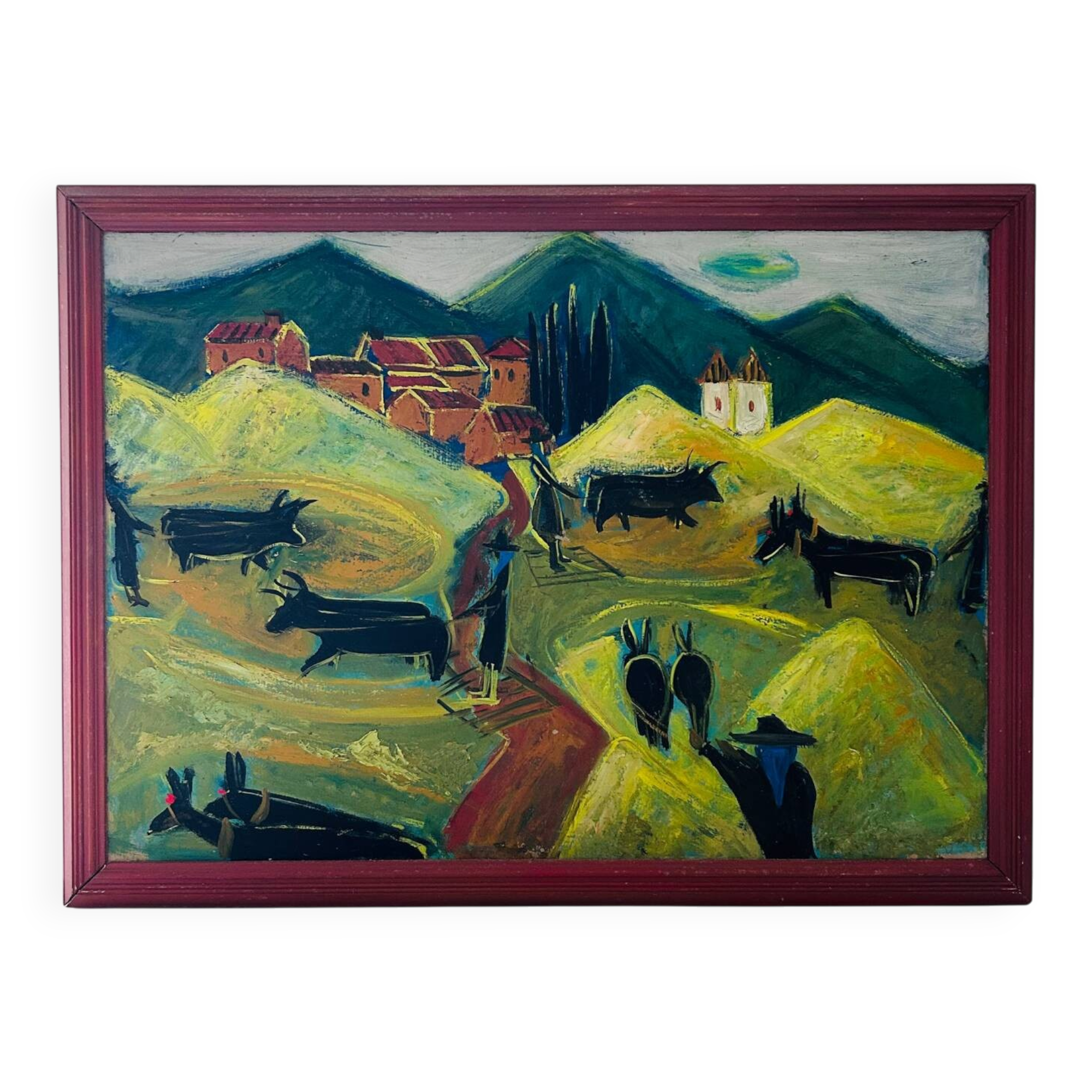 Large naive animal painting