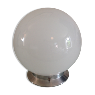Vintage ceiling light globe in white opaline