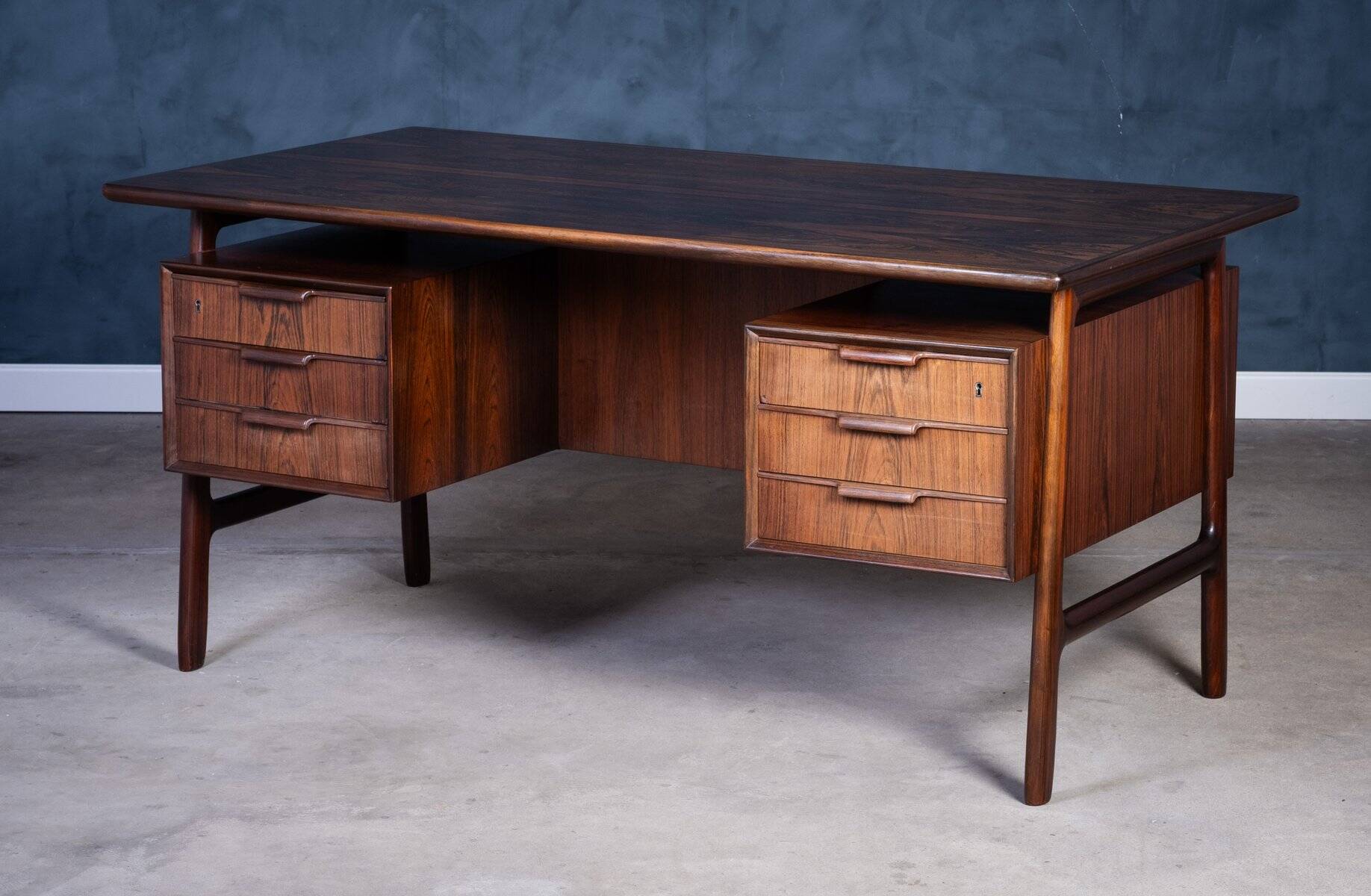 Rosewood desk by Gunni Omann for Omann Jun Møbelfabrik, 1960s