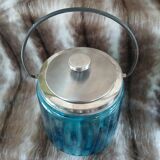 Bonbonnière en verre bleu