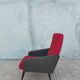 Fauteuil vintage rouge et noir 1960