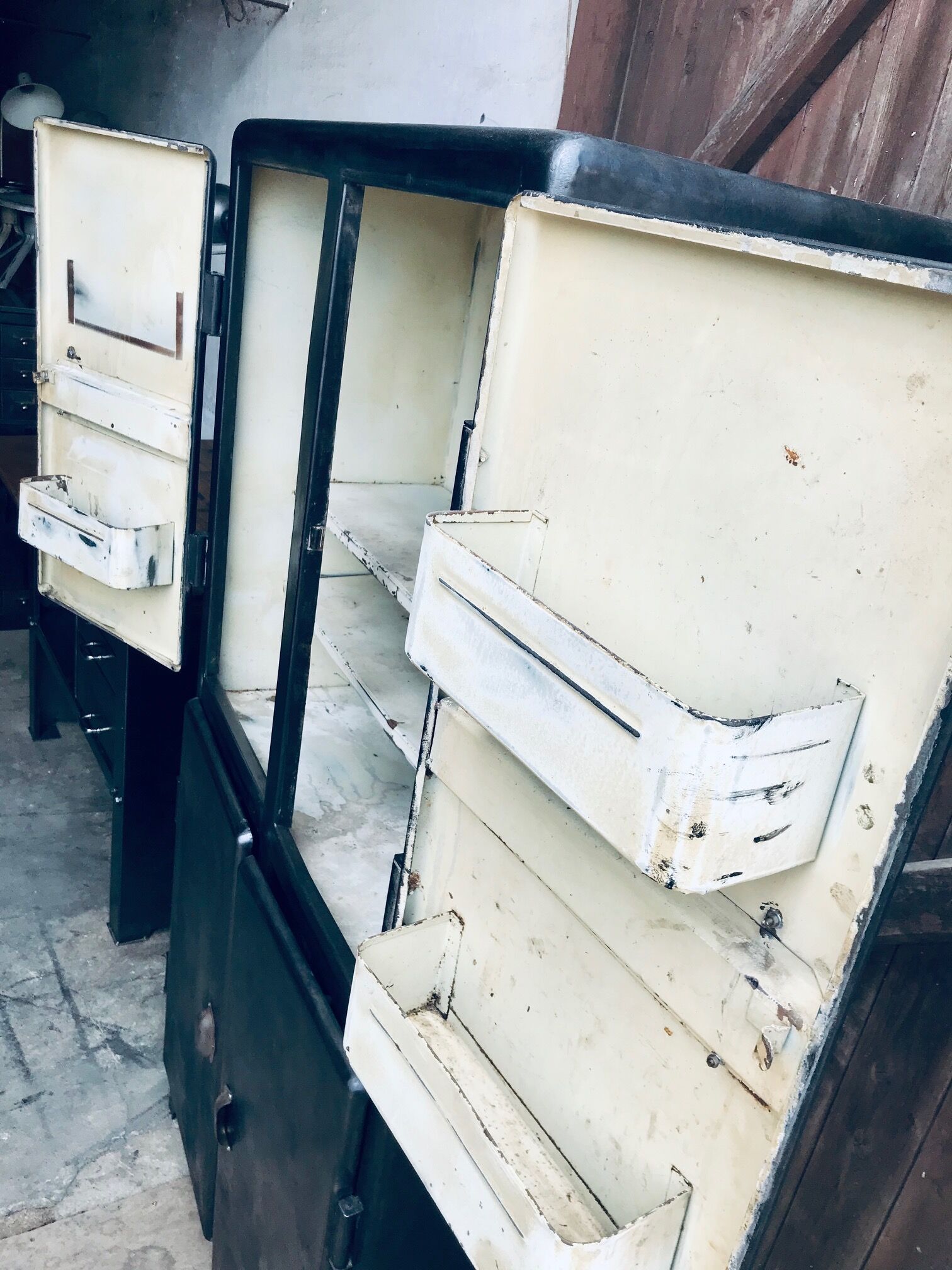 Rounded metal cabinet