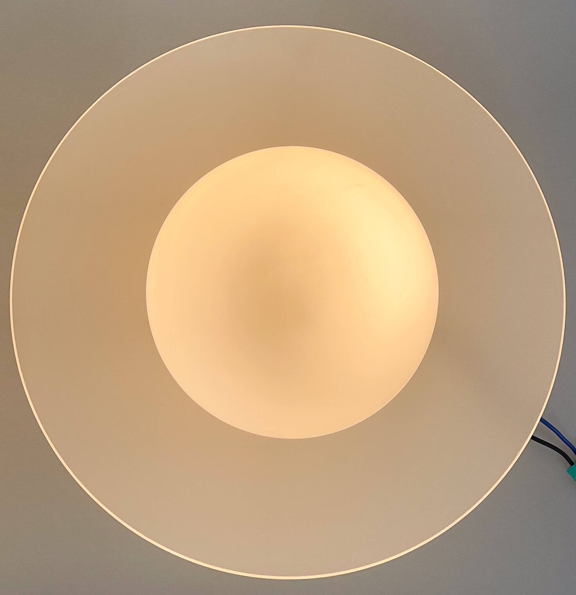 Pair of Space Age Glass & Ceramic Ceiling Lights, 1950's