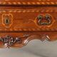 Antique baroque secretary cabinet with a drop-down front in walnut and maple, Italy, 18th century.