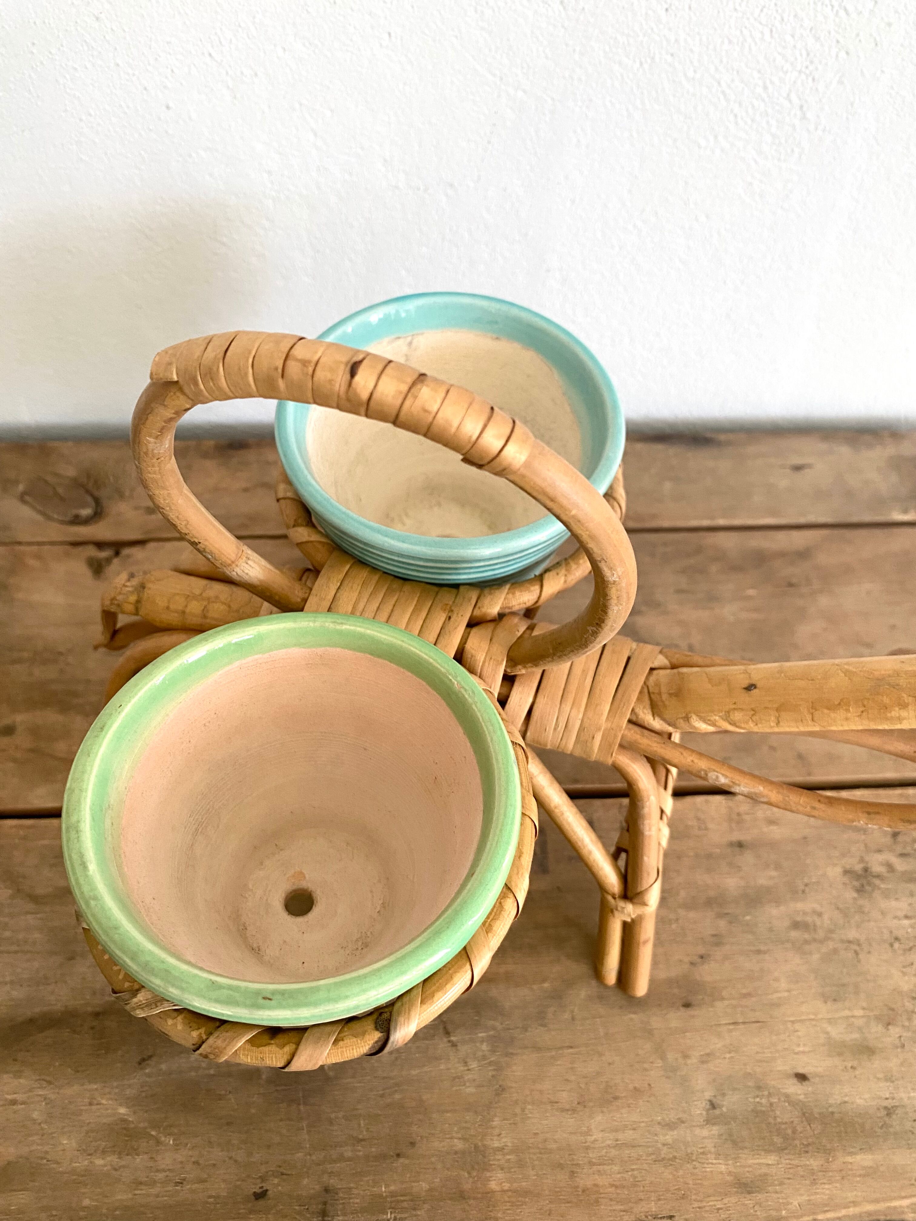 Rattan plant holder, small donkey shape