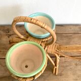 Rattan plant holder, small donkey shape