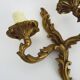Old pair of double-light wall sconces, acanthus leaf. 60s