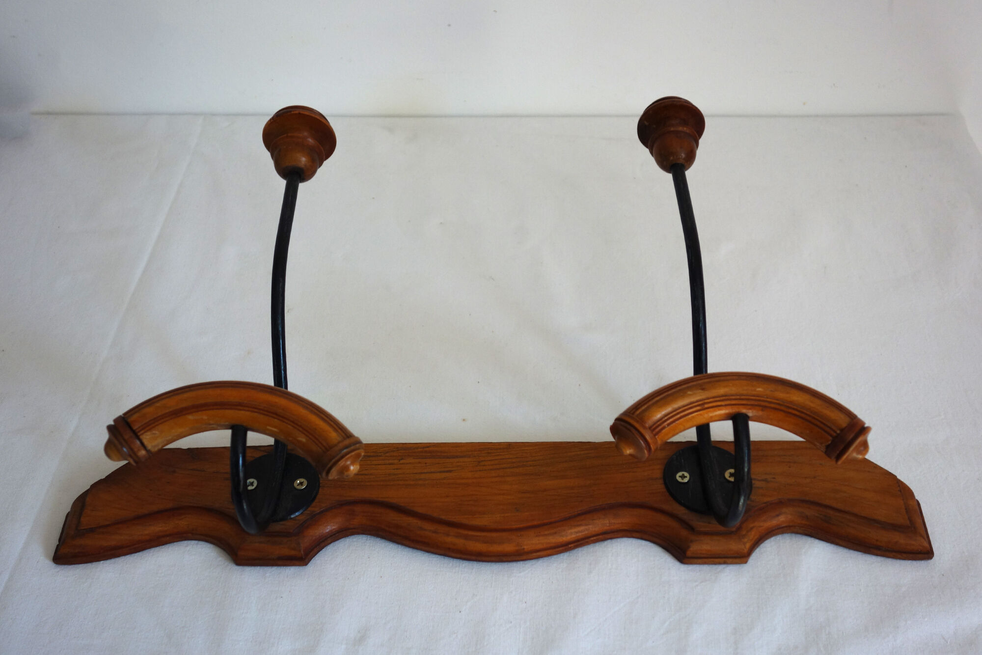 Wall coat rack 2 vintage hooks