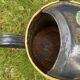 Very decorative metal watering can with “Pensées” decorations