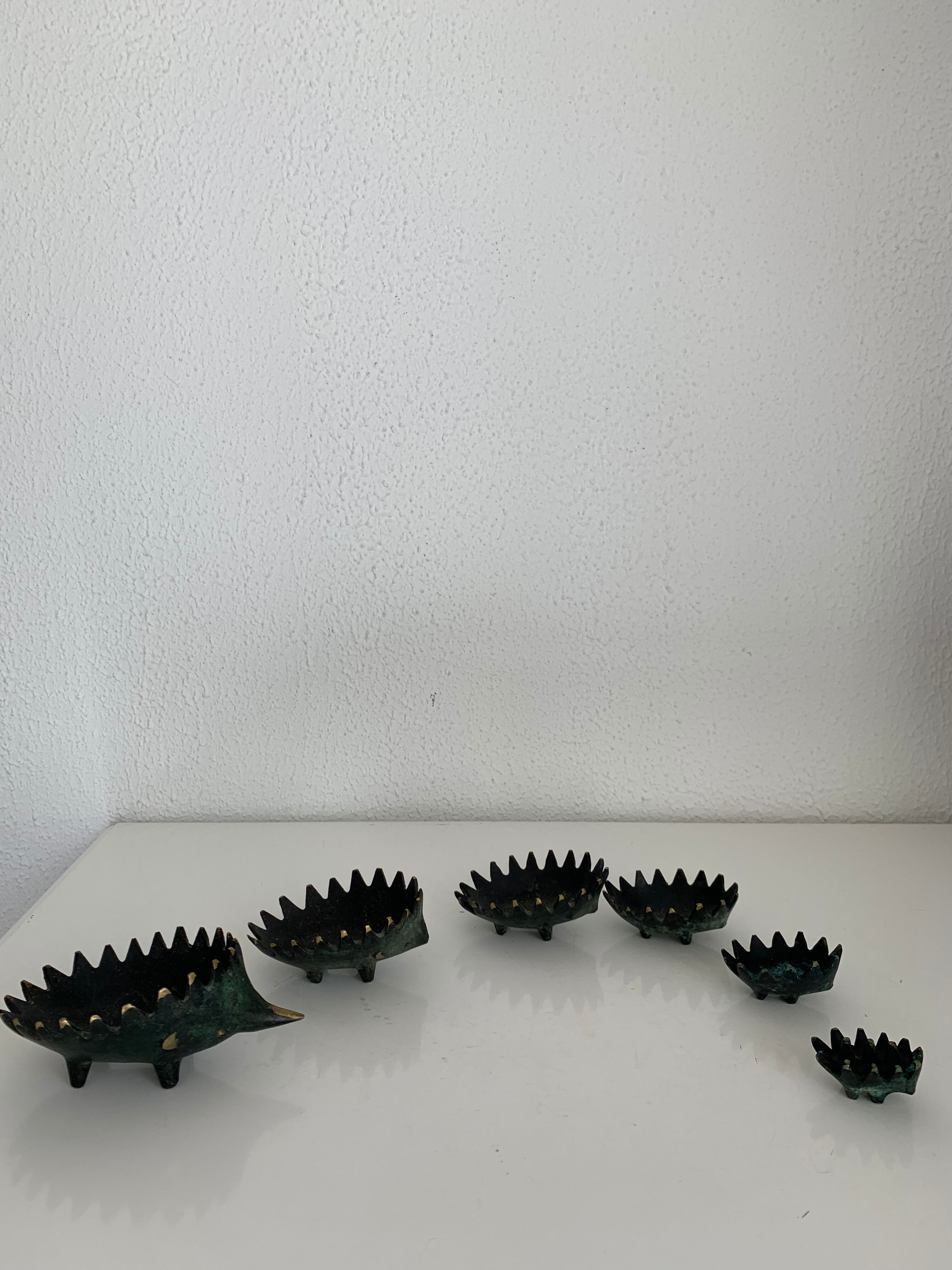 Vintage Ashtrays 1950 Hedgehogs by Walter Bosse for Hertha Baller
