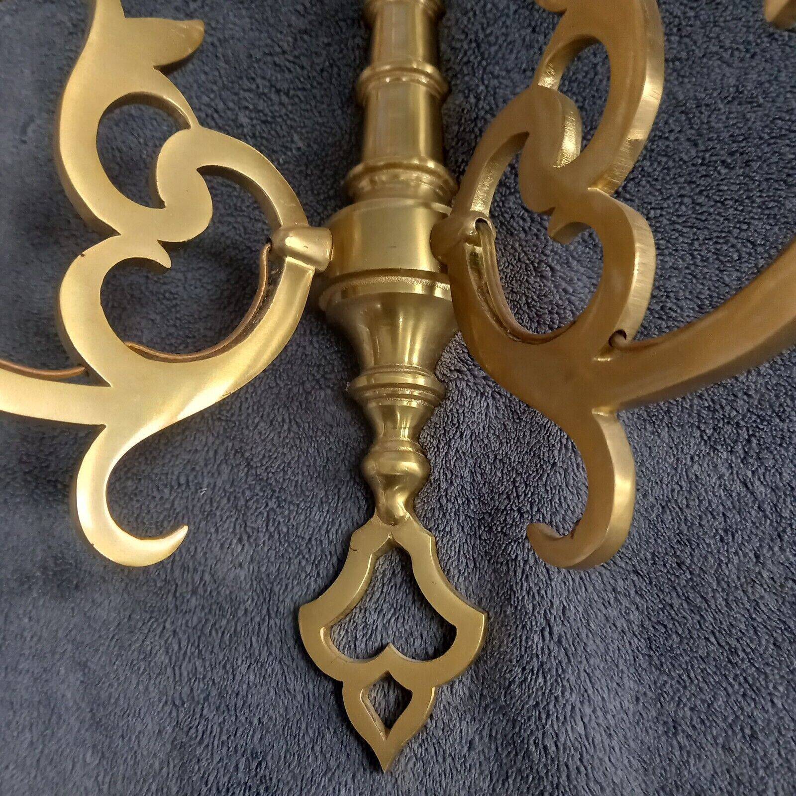 Pair of English Georgian style gilt bronze wall lights