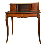 Bureau a gradin tiroirs à cylindres marqueté