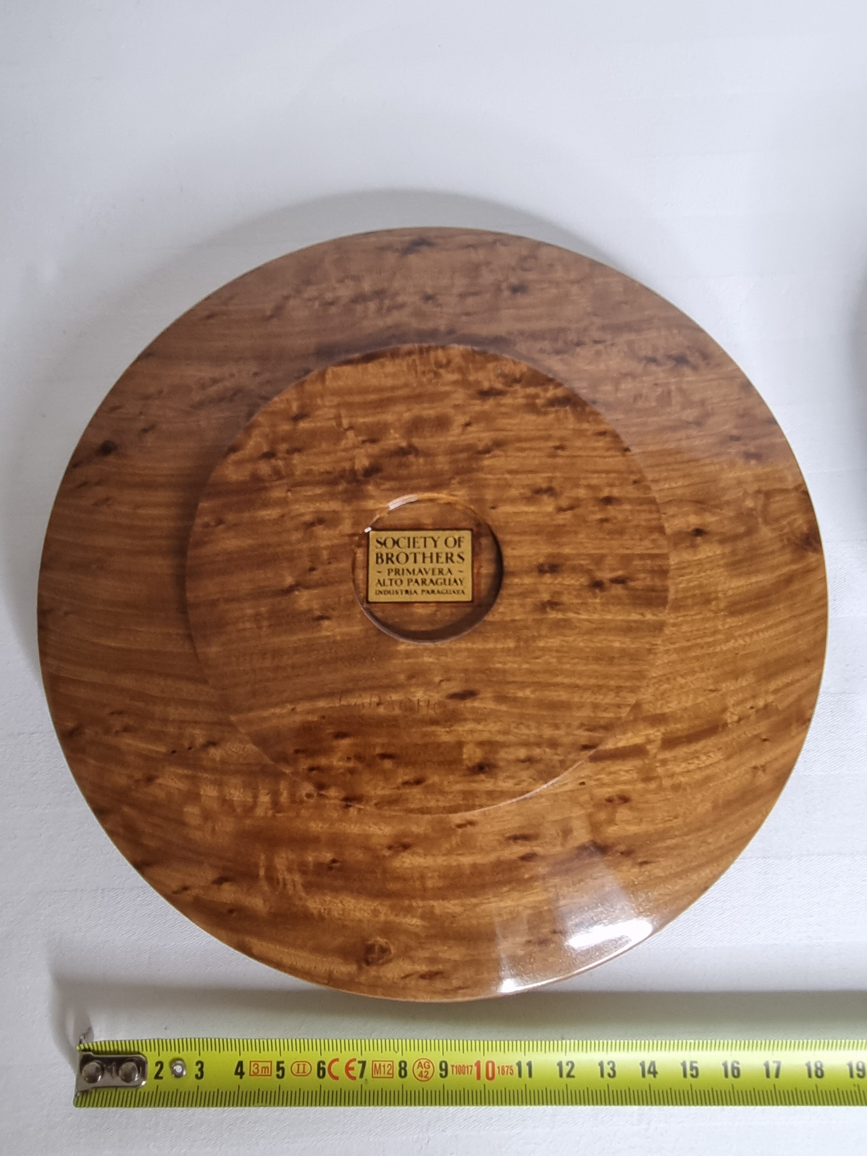 Set of 6 wooden plates "Lapacho" from South America, 20 cm