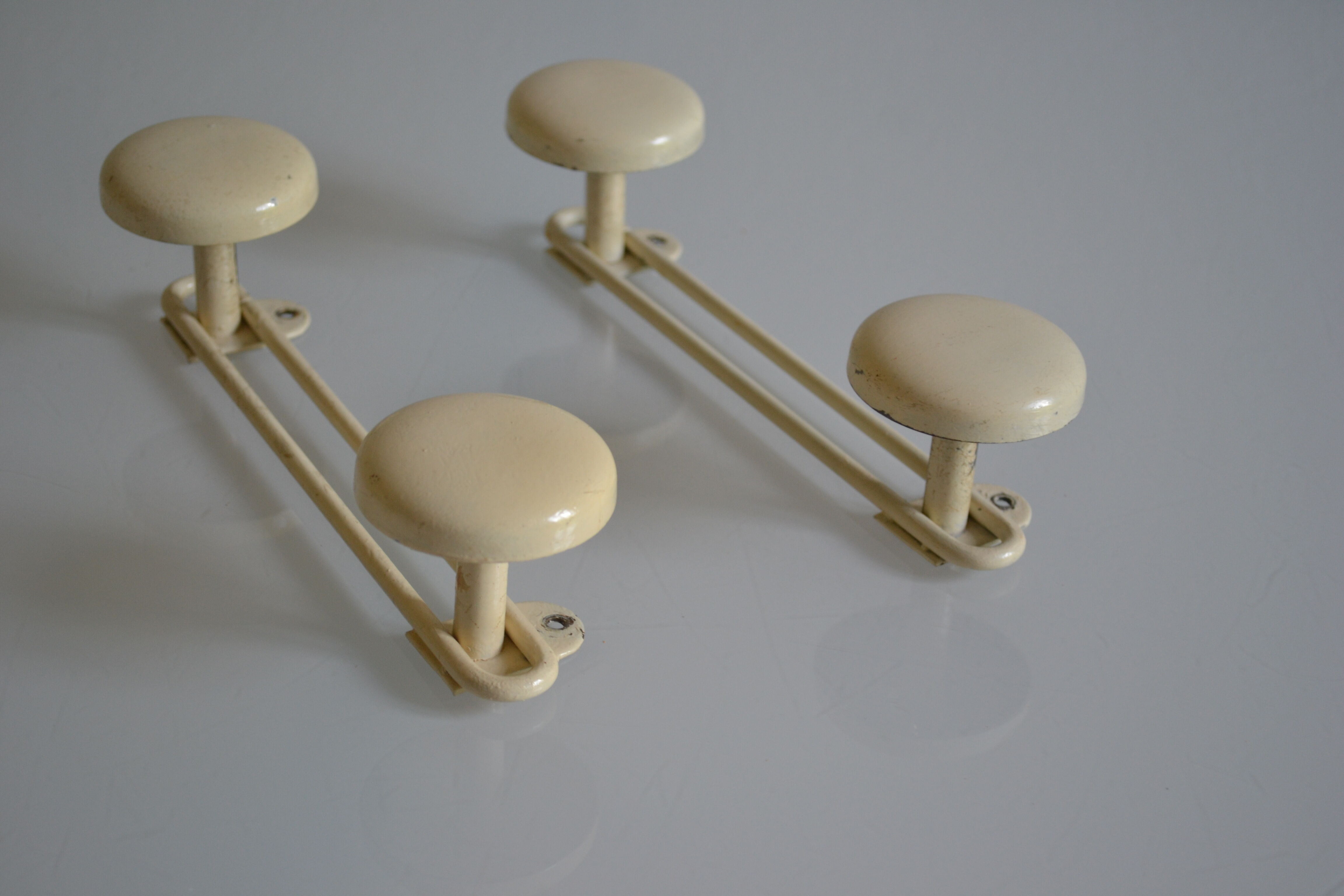 2 double coat hooks vintage 60's